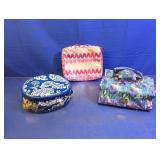 (3) Fabric Travel Cosmetic Bags