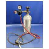 (1) Gas Cylinder w/ Regulator, Gauges & Hoses