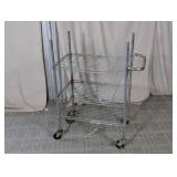 Chrome Wire Shelving Rolling Cart