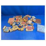 (1) Assorted Stamps with Wood Mounts Lot