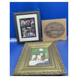 (3) Assorted Framed Art & Decor Pieces