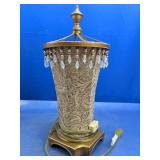 (1) Beaded Fabric Table Lamp w/ Inline Switch