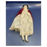 (1) Vintage Porcelain Doll in Lace Dress