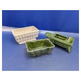 (3) Vintage Mid-Century USA Pottery Planters