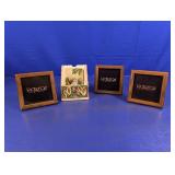 (4)Picturesque Figurine & Wooden Frames Set