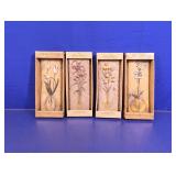 (4) New View Slender Blossom Wall Plaques