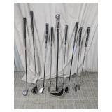 (9) Golf Pride Grip Golf Clubs & Retriever