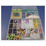 (1) Bead Organizer with Assorted Beads Lot