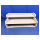 (1) White Wood Desktop Organizer Shelf