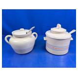 (2) McCoy White Ceramic Soup Tureens with Lids