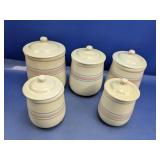 (5) Vintage Stoneware Canister Set
