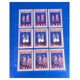 SHEET OF 9 1989 FLEER HOF BASKETBALL CARDS