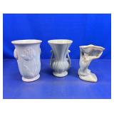 (3) McCoy Blue Ceramic Vases ï¿½ Assorted