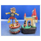 (2) Wooden Wind-Up Music Boxes
