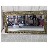 (1) Ornate Gold Framed Wall Mirror
