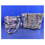 (2) Quilted Floral Tote Bags