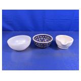 (3) Assorted Mixing/Decorative Bowls