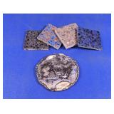(5) Mosaic Tile Samples & Agate Slice