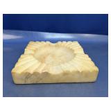 (1) Carved Marble Square Ashtray