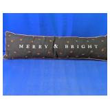 Merry & Bright" Holiday Lumbar Pillow