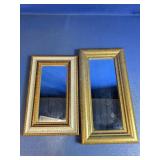 (2) Decorative Framed Wall Mirrors Duo