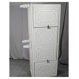 White Four-Drawer Tall Buffet Cabinet