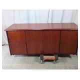 Mahogany Finish Credenza with Filing Drawers