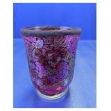 Red Mosaic Glass Votive Candle Holder