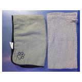 (2)Microfiber Pet Towel & Waffle Weave Cloth Duo