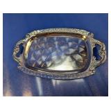 Ornate Aluminum Serving Tray w Handles