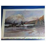 1976 Western Scene Art Print Reproduction