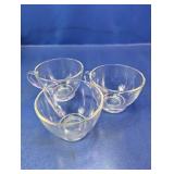 (3) Clear Glass Teacups