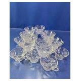 (12+) Clear Pressed Glass Teacups