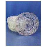 (14) Clear Pressed Glass Plates