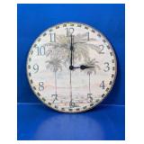 Tropical Palm Tree Wood Wall Clock