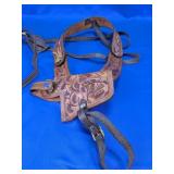 Tooled Leather Floral Shoulder Holster