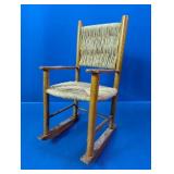 Miniature Rush Seat & Back Rocking Chair