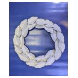 Rustic White Metal Leaf Laurel Wreath
