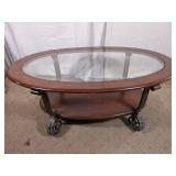 (1) Oval Glass Top Coffee Table