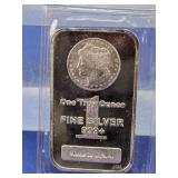 1 Troy Ounce .999 Fine Silver Bar in Case