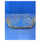Gold Scroll Mirrored Vanity Tray