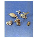 Miniature Pewter Animal Figurine Set