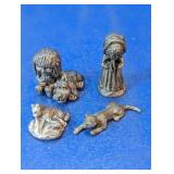 Miniature Pewter People & Pets Set