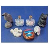 (7)Assorted Natural Crystal Figurines Lot