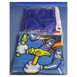 (2)Gritty Blue Hammer Mascot Flag