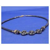 Vintage Hematite & Crystal Beaded Necklace
