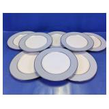 Elegant Light Blue and White Dinner Plate Set