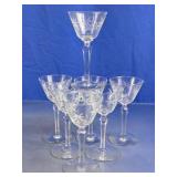 Etched Glass Stemware Set