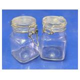 Small Square Glass Spice Jars with Latches