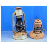 (2) Rustic Vintage Oil Lanterns